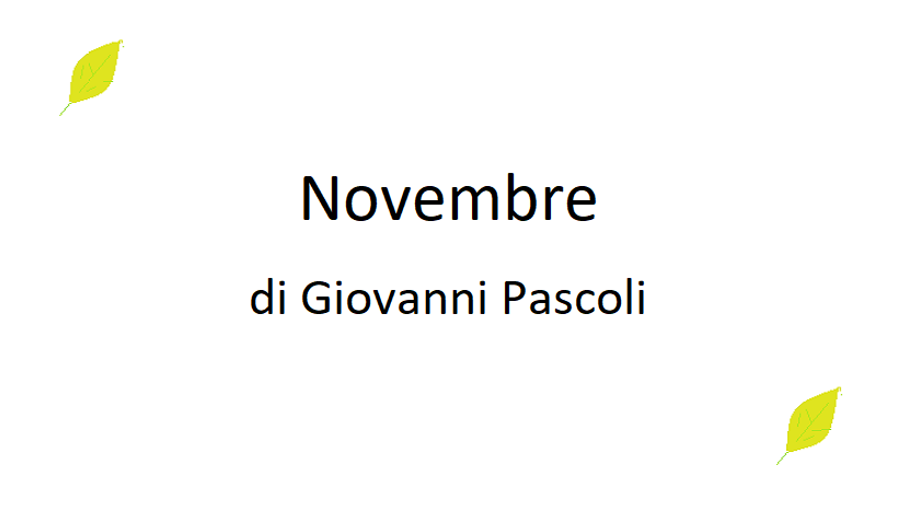 Novembre di Giovanni Pascoli